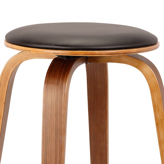 Harbor 26" Counter Height Backless Swivel Brown Faux Leather Bar Stool