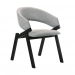Arcadia and Talulah 42" Round Grey and Black Wood 5 Piece Dining Set