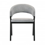Arcadia and Talulah 42" Round Grey and Black Wood 5 Piece Dining Set
