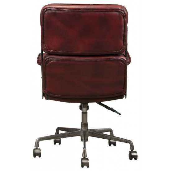 ACME Larisa Executive Office Chair, Vintage Merlot Top Grain Leather