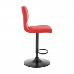 Bardot Adjustable Height Red Faux Leather Swivel Bar Stool