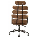 ACME Calan Executive Office Chair, Retro Brown Top Grain Leather