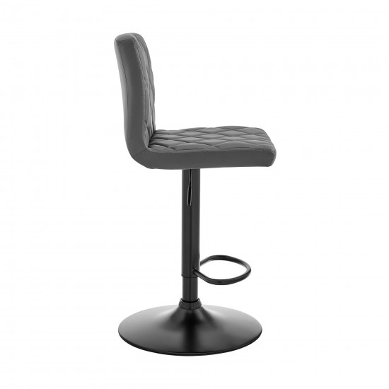 Duval Adjustable Gray Faux Leather Swivel Bar Stool