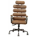 ACME Calan Executive Office Chair, Retro Brown Top Grain Leather