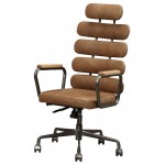 ACME Calan Executive Office Chair, Retro Brown Top Grain Leather