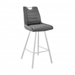 Arizona 30" Bar Height Bar Stool in Charcoal Faux Leather