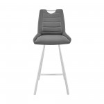 Arizona 30" Bar Height Bar Stool in Charcoal Faux Leather