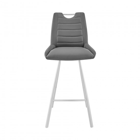 Arizona 30" Bar Height Bar Stool in Charcoal Faux Leather