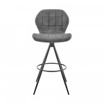 Catalina 30" Bar Height Bar Stool in Charcoal Fabric and Balck Finish