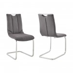 Pacific Dining Room Accent Chair in Gray Fabric - Set of 2