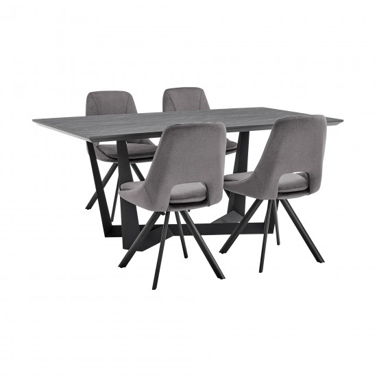 Radford and Gray Lexi 5 Piece Modern Rectangular Dining Set