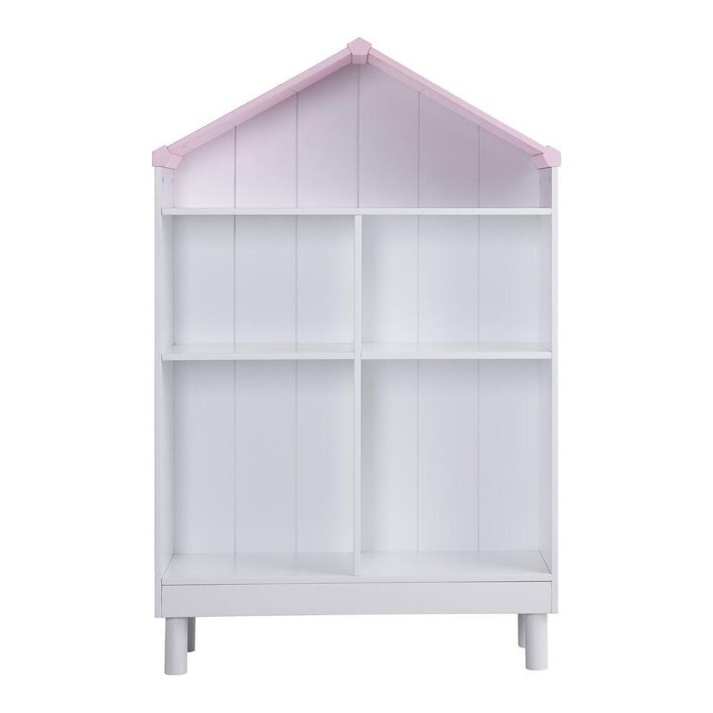 ACME Doll Cottage Bookcase, White & Pink