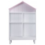 ACME Doll Cottage Bookcase, White & Pink