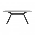 Margot Light Gray Rectangular Dining Table with Black Finish