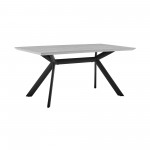 Margot Light Gray Rectangular Dining Table with Black Finish