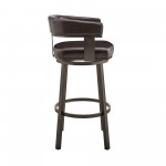 Cohen 30" Bar Height Swivel Chocolate Faux Leather Bar Stool