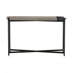 Dua Concrete and Black Metal Modern Console Table