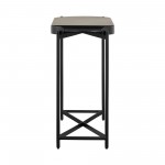 Dua Concrete and Black Metal Modern Console Table