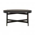 Dua Concrete and Metal Round Modern Coffee Table