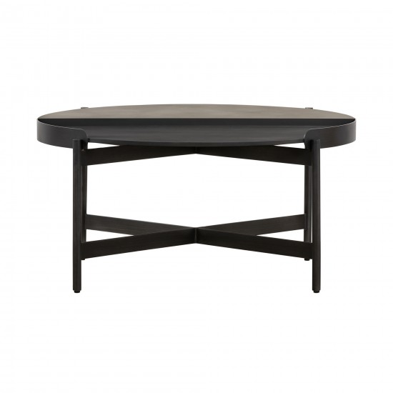 Dua Concrete and Metal Round Modern Coffee Table