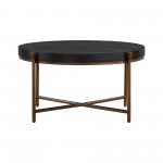 Sylvie Brushed Oak and Metal Round Coffee Table