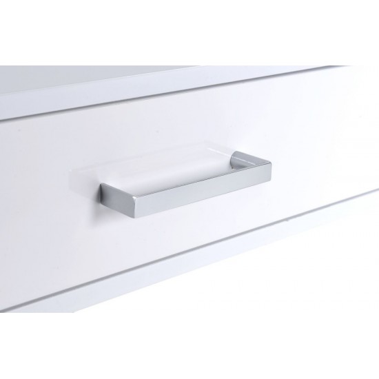 ACME Coleen Desk, White High Gloss & Chrome