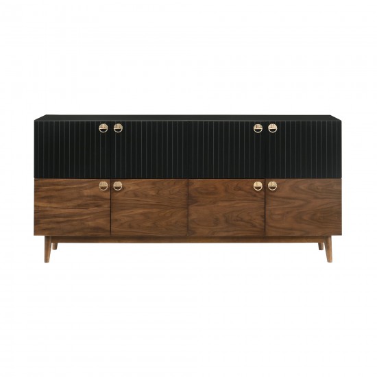 Amigo Black Veneer and Walnut Wood Buffet