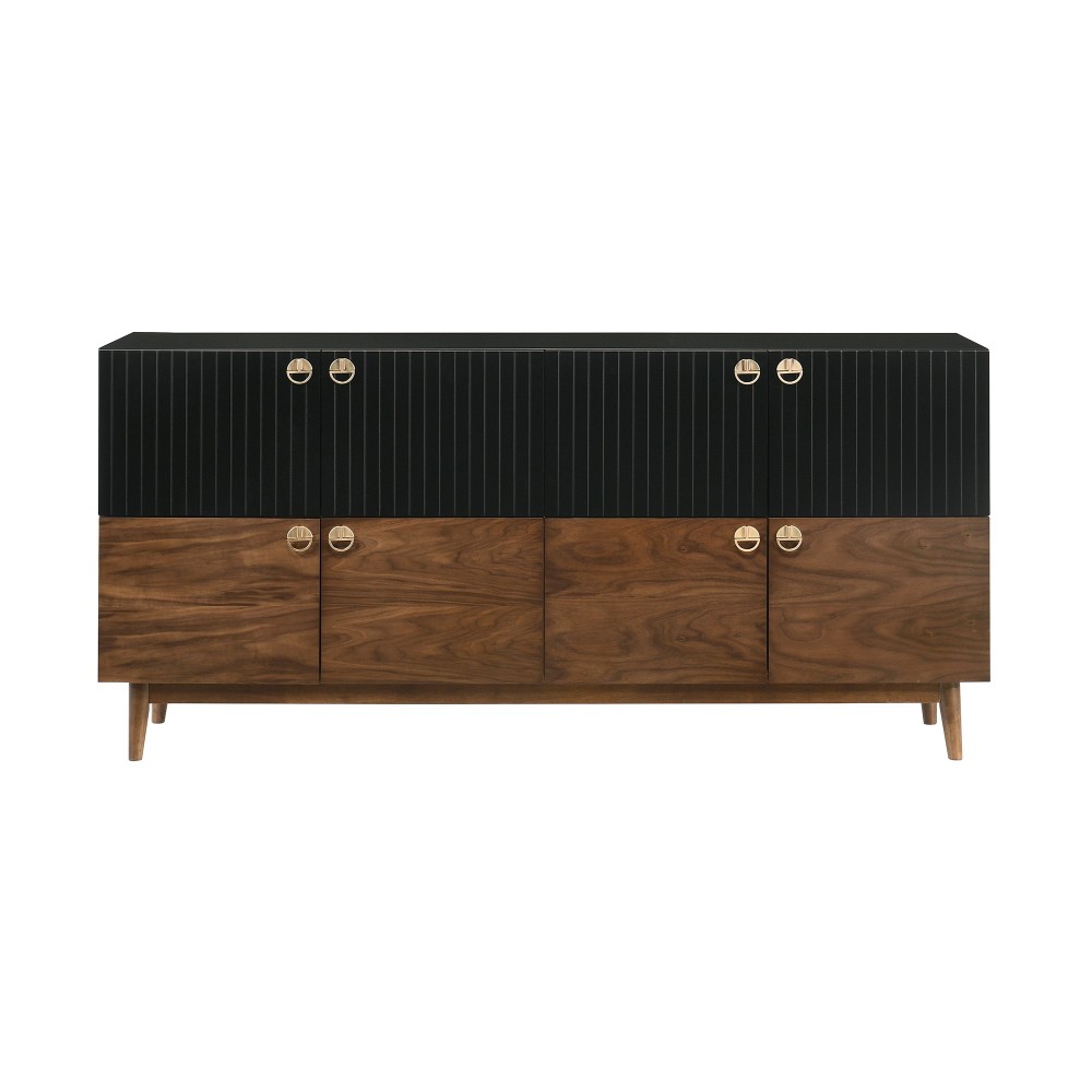 Amigo Black Veneer and Walnut Wood Buffet