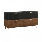 Amigo Black Veneer and Walnut Wood Buffet