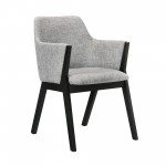 Renzo Light Gray Fabric and Black Wood Dining Side Chairs - Set of 2