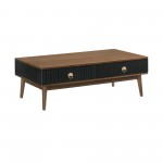 Amigo Black Veneer and Walnut Wood Coffee Table