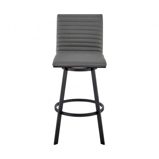 Jermaine 26" Counter Height Swivel Gray Faux Leather Bar Stool