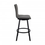 Jermaine 26" Counter Height Swivel Gray Faux Leather Bar Stool