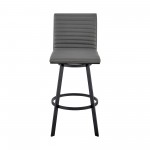 Jermaine 30" Bar Height Swivel Bar Stool in Matt Black Finish