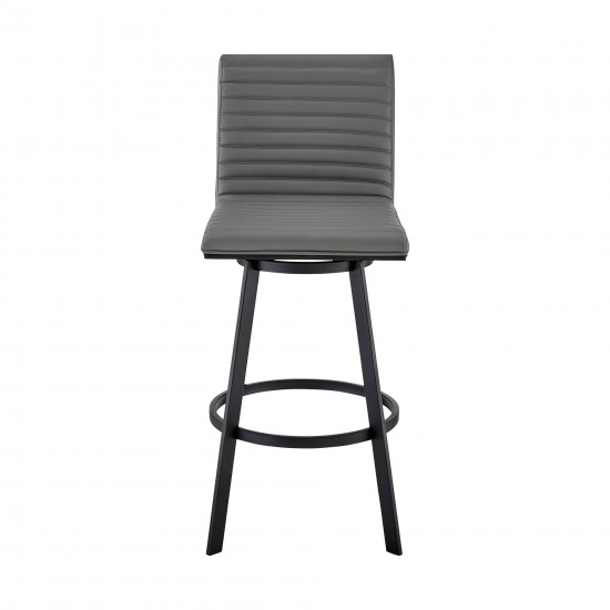 Jermaine 30" Bar Height Swivel Bar Stool in Matt Black Finish