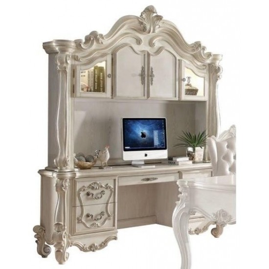 ACME Versailles Computer Desk & Hutch, Bone White