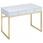 ACME Coleen Desk, White & Brass