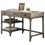 ACME Gorden Desk, Weathered Oak & Antique Silver