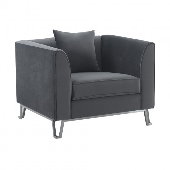 Everest Gray Fabric Upholstered Sofa Accent Chair