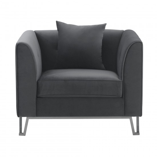 Everest Gray Fabric Upholstered Sofa Accent Chair