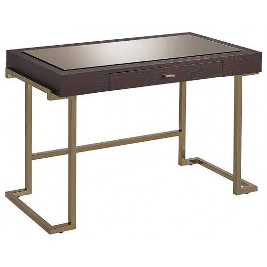 ACME Boice Desk, Espresso PU & Champagne