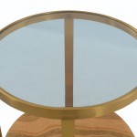 Hattie Glass Top End Table with Brushed Gold Legs