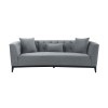 Melange Gray Velvet Sofa with Black Wood Base