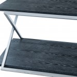 Westlake Black Veneer Coffee Table with Brushed Stainless Steel Frame