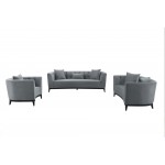 Melange 3 Piece Gray Velvet Living Room Seating Set