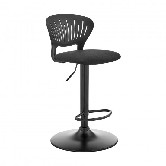 Padua Adjustable Black Upholstery Swivel Stool