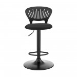 Padua Adjustable Black Upholstery Swivel Stool