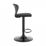 Padua Adjustable Black Upholstery Swivel Stool