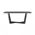 Radford Dark Gray Rectangular Dining Table with Black Finish