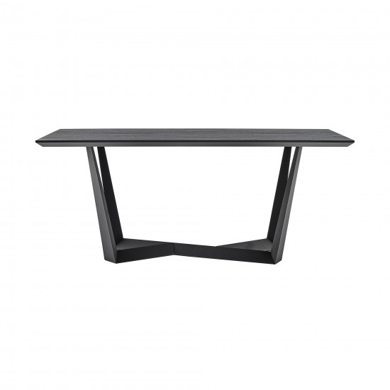 Radford Dark Gray Rectangular Dining Table with Black Finish